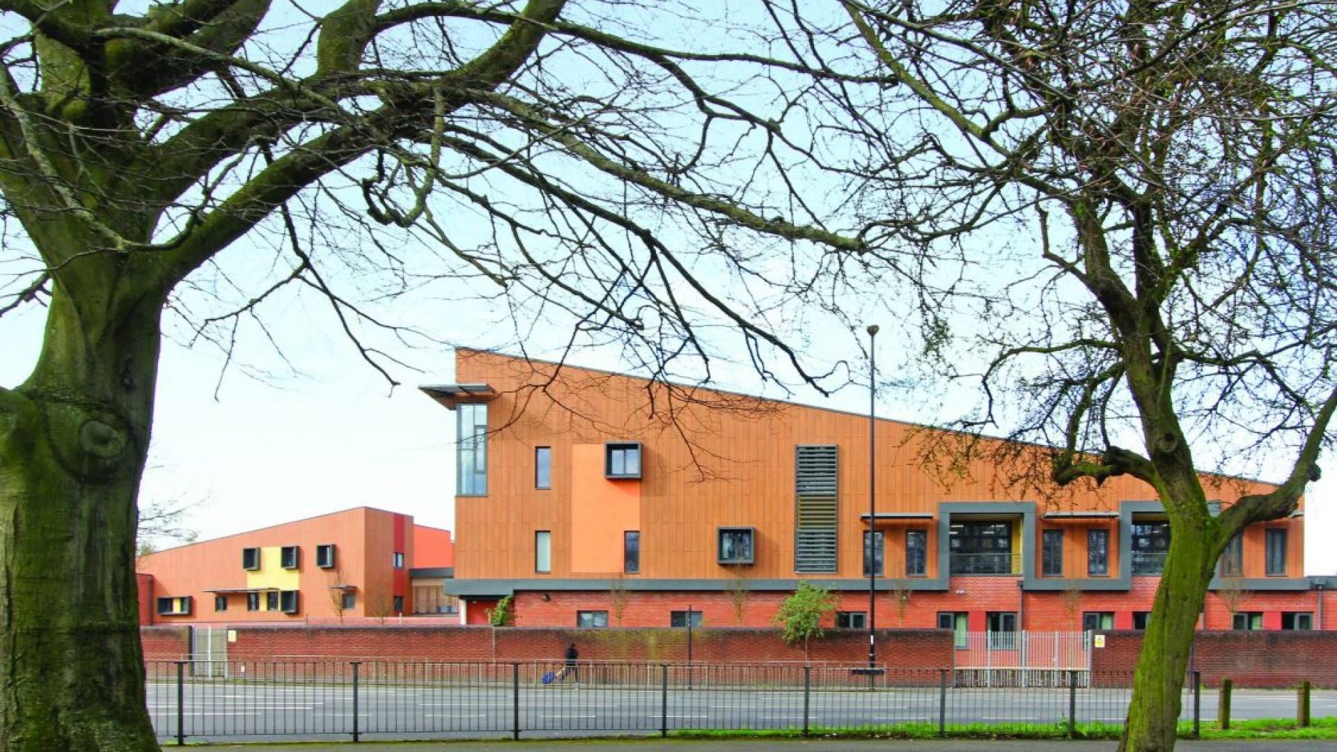 Cygnet hospital framed by two large trees