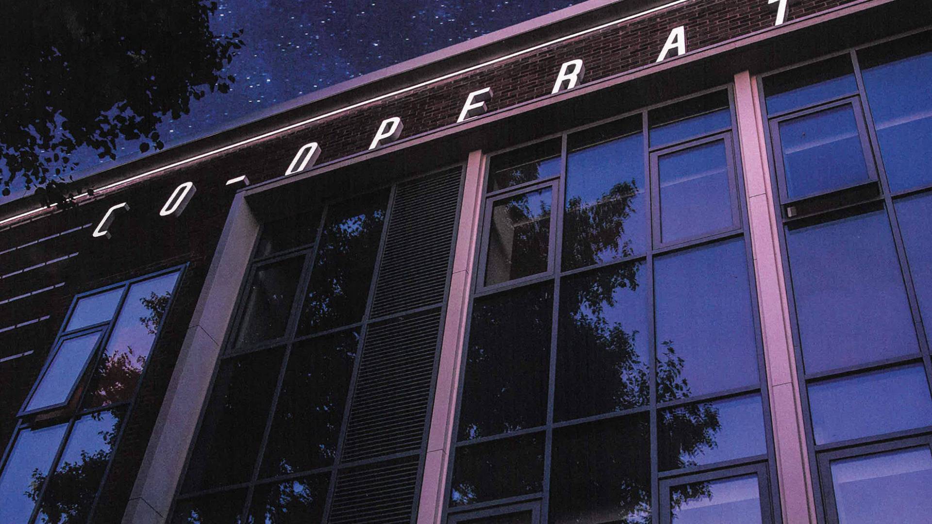 Exterior shot at night