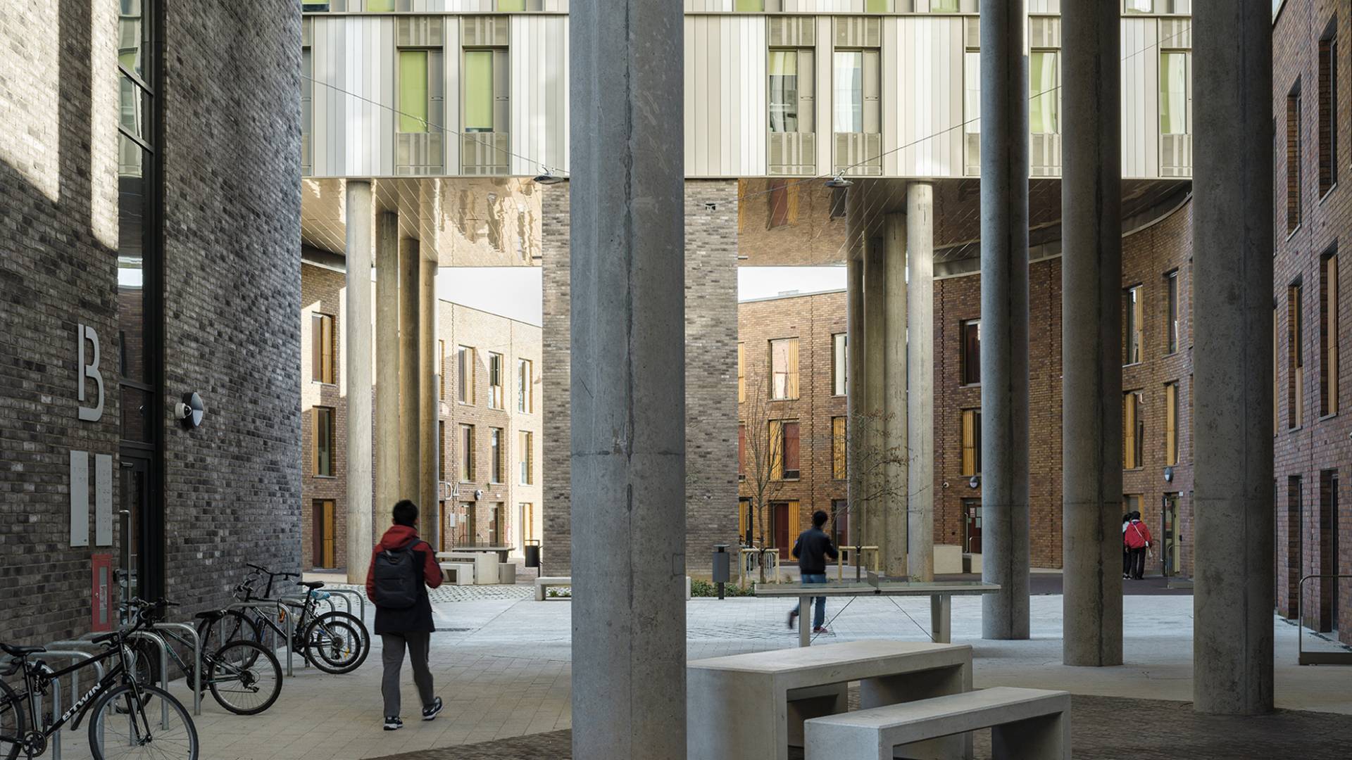Paradise street wide shot with circular bollards
